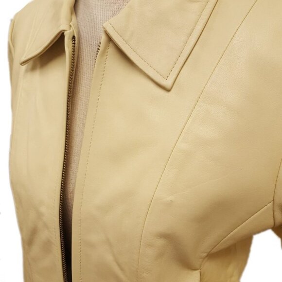 Women’s Cute Basic Nappa Leather Short Jacket 4 Color Available - Picture 5 of 12